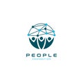 People connection illustration logo design vector template Royalty Free Stock Photo