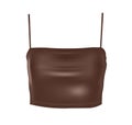 Brown leather woman top