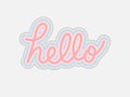 Hello. Hand written lettering isolated on white background.Vector template for poster, social network, banner, cards. pastel color Royalty Free Stock Photo