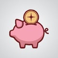 Vector Illustration of piggy bank, cute piggy bank.