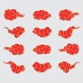 Vector illustration set of Traditional Chinese cloud. chinese new year, japan culture, imlek.