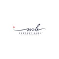 Initial Letters MB Logo - Handwritten Signature Logo