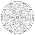 Black and white mandala vector isolated on white. Royalty Free Stock Photo