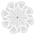 Black and white mandala vector isolated on white. Royalty Free Stock Photo