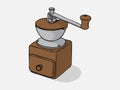 Coffee grinder Illustration on a white background. Hand drawn sketch style. Coffee mill solid icon. Symbol, logo illustration. Pix Royalty Free Stock Photo