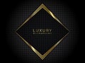 Abstract modern luxury black background with golden diamond cubes with shadow Royalty Free Stock Photo