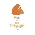 Print. Vector poster with bears and phrase \