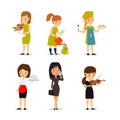 Print. Vector set of female professions. Royalty Free Stock Photo