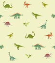 Print. Vector pattern with dinosaurs. seamless background for kids. Royalty Free Stock Photo