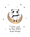 I love you to the moon and back. Royalty Free Stock Photo