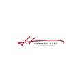 H letter Signature Logo - Handwritten Vector Logo