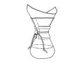 Chemex Coffeemaker sketch engraving raster illustration. Scratch board style imitation. Black and white hand drawn image. Royalty Free Stock Photo