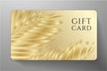 Gift card, Gift Voucher, Gift certificate with exotic gold luxury palm branch isolated on golden background