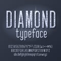 Diamond alphabet font. Luxury crystal letters, numbers and punctuations. Uppercase and lowercase.