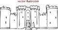 Vector sketch of European medieval castle Royalty Free Stock Photo