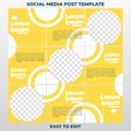 Social Media Post Template, Modern social media post feed, Yellow