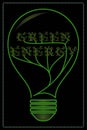 Green energy bulb concept logo
