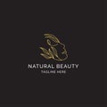 Face with leaf Natural Beauty women Logo Design Template Royalty Free Stock Photo