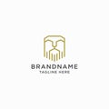 Elegant gold Lion Head Logo Design Template Royalty Free Stock Photo