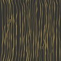 Vector black tree with golden fibers. Dark brown wenge wooden wall plank, table or floor surface. Wood grain  seamless texture Royalty Free Stock Photo