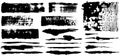 Grungy black paint hand made creative brush stroke set isolated on white background. Vector Royalty Free Stock Photo