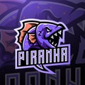 Piranha esport mascot logo Royalty Free Stock Photo