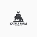 Cattle Farm livestock Logo Icon Design Template