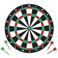 Classic dart board target and darts arrow isolated on white background,board game , Vector Illustration