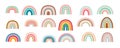 Cute colorful rainbows set. Childish flat vector illustrations collection.