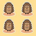 Cartoon illustration of a cute little porcupine. Cute hedgehog cartoon.