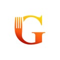 Letter G Fork Logo Design Vecktor Icon Graphic