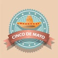 Cinco de Mayo Sign and Badge Royalty Free Stock Photo