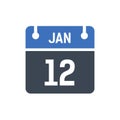 January 12 Calendar, date, interface, time icon, Web, internet, setting, time, calendar, change, date Calendar Date Icon, Event Da