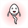 Cute sperm mascot design