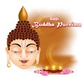 Vector illustration of Happy Buddha Purnima concept banner. Royalty Free Stock Photo