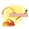 Vector illustration concept of Happy Janmashtami.