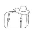 Simple Travel Bag vector illustration, linear style pictogram Icon