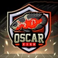 Oscar tiger fish mascot. esport logo design Royalty Free Stock Photo