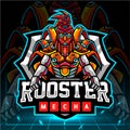 Rooster boxing mascot. esport logo design