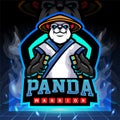 Panda warrior mascot. esport logo design. Royalty Free Stock Photo