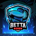 Betta fish mascot. esport logo design Royalty Free Stock Photo