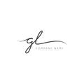 Initial Letter GL Logo - Handwritten Signature Style