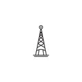 Radio Tower Linear Logo Icon Design Template Vector