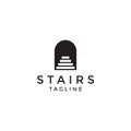 Stairs Logo Icon Design Template. Gate, Door, Modern Vector Illustration