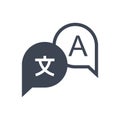 Language translation or translate service flat vector icon