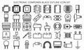 Most used black outline Electronic and electrics icons