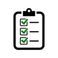 Green checklist icon.