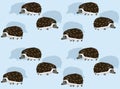 Hedgehog Side View Walking Animation Cartoon Vector Illustration Seamless Background-01