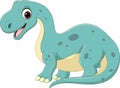 Cartoon funny baby brontosaurus dinosaur Royalty Free Stock Photo