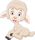 Cartoon funny baby lamb sitting Royalty Free Stock Photo